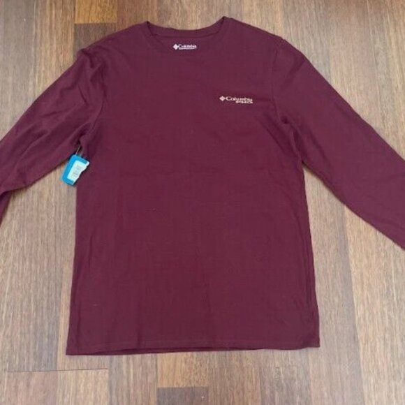 Columbia PHG Men's Burgundy/Maroon Long Sleeve Graphic Print T-Shirt M medium - Picture 3 of 3